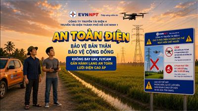 Clip An toàn điện - Không bay UAV gần hành lang lưới điện cao áp
