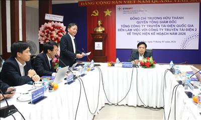 Tổng Giám đốc EVNNPT làm việc với PTC2 về thực hiện kế hoạch sản xuất kinh doanh và đầu tư xây dựng năm 2026