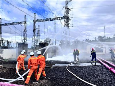 Truyền tải điện Gia Lai tăng cường năng lực phòng cháy, chữa cháy và cứu nạn, cứu hộ