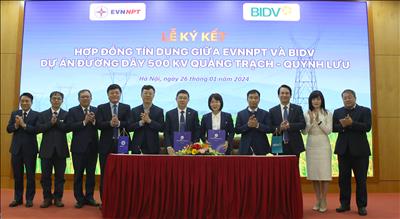 EVNNPT ký hợp đồng tín dụng hơn 15.600 tỷ đồng với 5 ngân hàng để triển khai các Dự án đường dây 500kV mạch 3