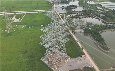 Hoàn thành giai đoạn 1 thi công đoạn tuyến đi chung 6 mạch của Dự án đường dây 500/220kV Nho Quan – Phủ Lý – Thường Tín