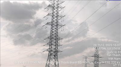 Đóng điện Dự án Cải tạo đường dây 110kV nhiệt điện Phú Mỹ - Tân Thành thành đường dây 4 mạch hỗn hợp