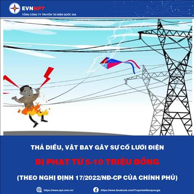 Thả diều, vật bay gây sự cố lưới điện sẽ bị xử lý thế nào?