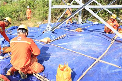 Truyền tải điện Bình Định: Sẵn sàng đảm bảo an toàn lưới điện trong mùa mưa bão.