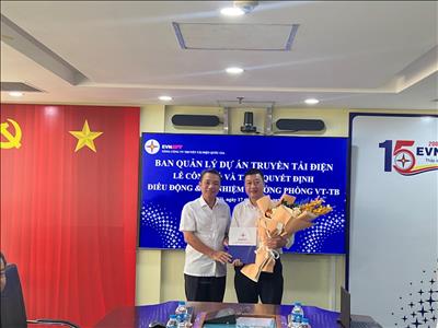 Công bố quyết định điều động và bổ nhiệm Trưởng phòng Vật tư – Thiết bị tại NPTPMB