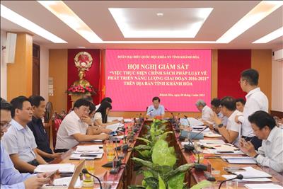 Hội nghị giám sát thực hiện chính sách pháp luật về phát triển năng lượng giai đoạn 2016 - 2021 trên địa bàn tỉnh Khánh Hòa