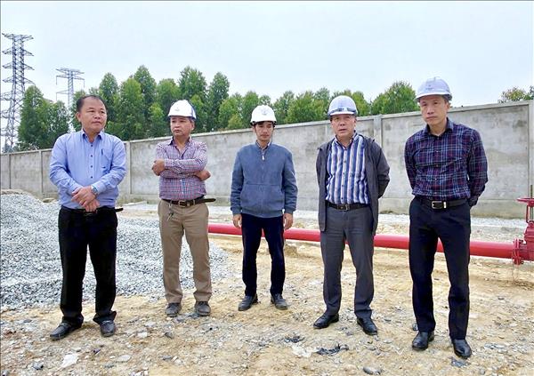 Lãnh đạo Ban QLDA các công trình điện miền Bắc kiểm tra thi công TBA 500kV Vĩnh Yên, TBA 220kV Bá Thiện và đường dây đấu nối