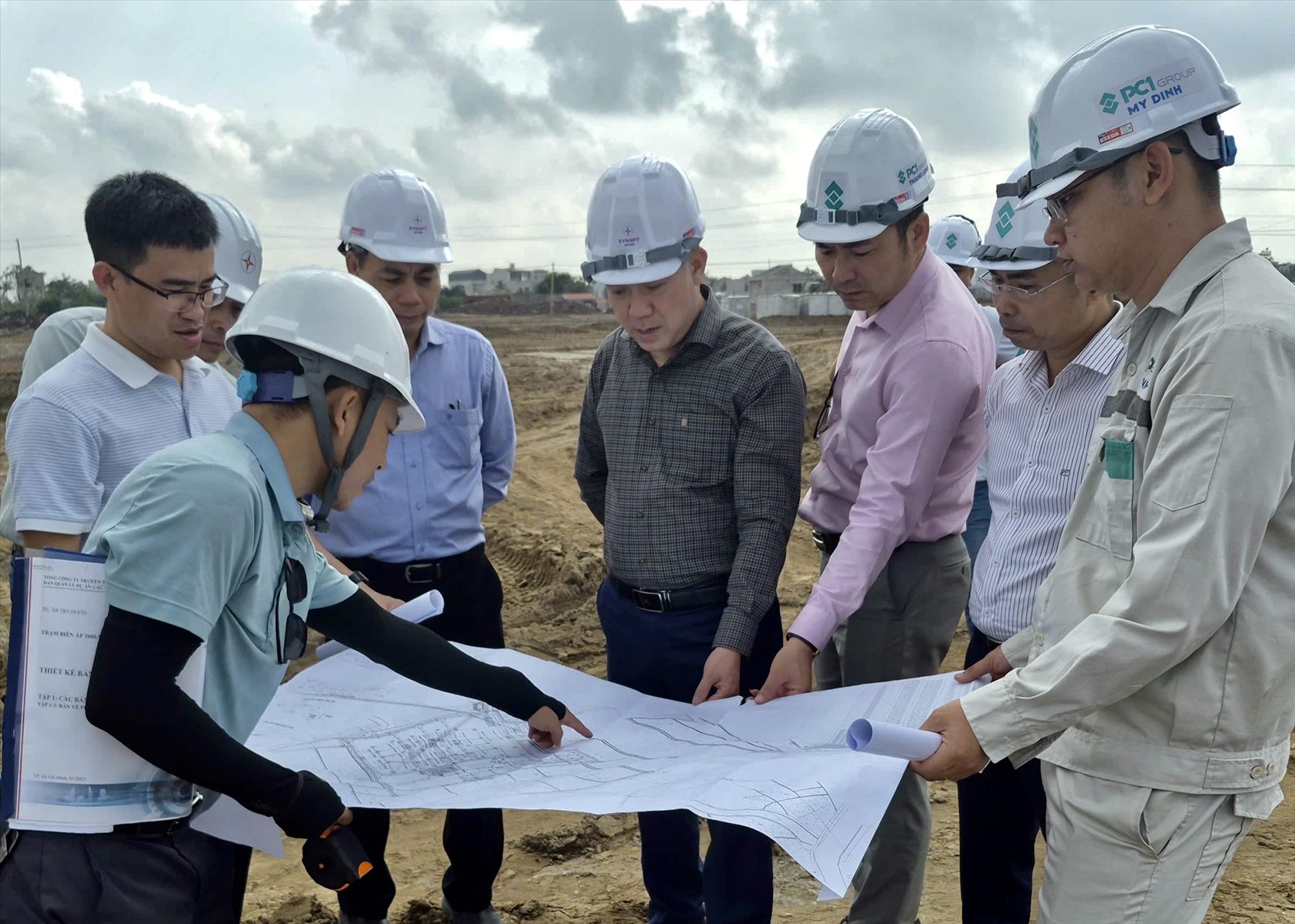 Lãnh đạo NPMB kiểm tra tiến độ Dự án TBA 500kV Thái Bình và Đường dây 500kV Hải Phòng – Thái Bình