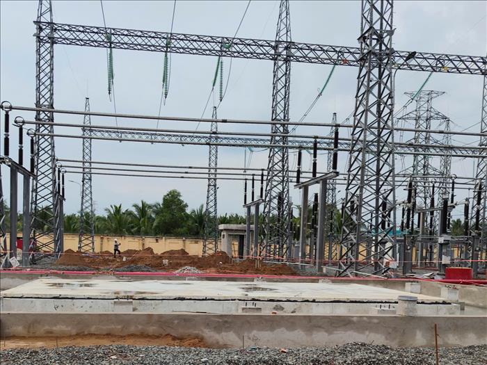 PTC4 đẩy nhanh tiến độ lắp máy biến áp thứ 2 tại Trạm biến áp 220kV Mỏ Cày