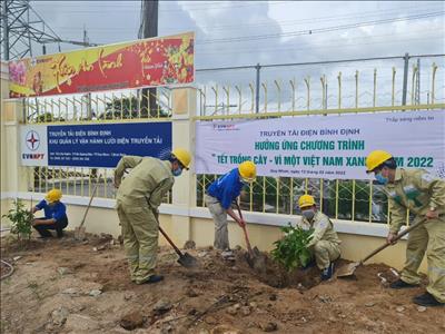 Truyền tải điện Bình Định hưởng ứng chương trình “Tết trồng cây - Vì một Việt Nam xanh” năm 2022