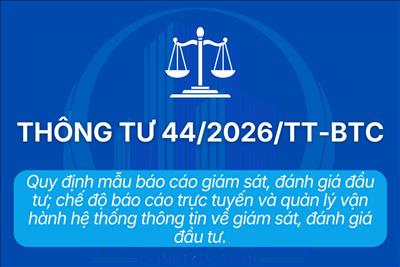 Thông tư 44/2026/TT-BTC: Quy định mới về báo cáo giám sát, đánh giá đầu tư và chế độ báo cáo trực tuyến