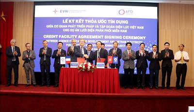 Lễ ký kết Thoả ước tín dụng khoản vay không bảo lãnh Chính phủ giữa Tập đoàn Điện lực Việt Vam (EVN) và Cơ quan phát triển Pháp (AFD) cho Dự án lưới điện phân phối miền Nam