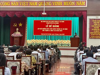 Phấn đấu hoàn thành công tác bồi dưỡng kiến thức quốc phòng và an ninh cho đối tượng 3 trong năm 2023