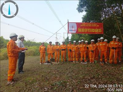 Truyền tải điện Quảng Trị diễn tập phòng chống thiên tai và tìm kiếm cứu nạn năm 2024