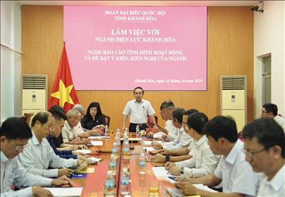 Đoàn Đại biểu Quốc hội tỉnh Khánh Hòa làm việc với các đơn vị ngành Điện trên địa bàn