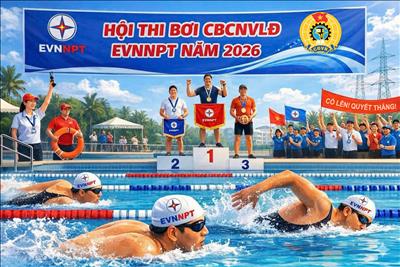 Lần đầu tiên EVNNPT tổ chức Hội thi bơi CBCNVLĐ