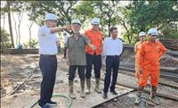 Lãnh đạo EVN, EVNNPT kiểm tra tiến độ thi công móng Dự án đường dây 500kV mạch 3 đoạn qua tỉnh Thái Bình